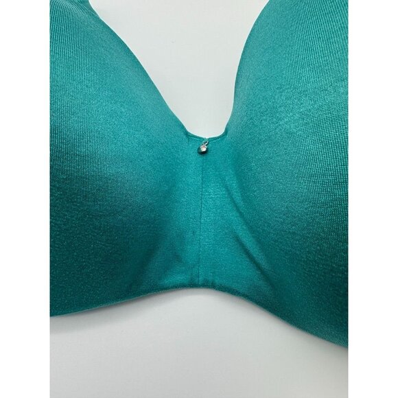 Cacique Lane Bryant Lightly Lined Balconette Bra Teal Green Underwire Size 40DDD - Picture 3 of 6